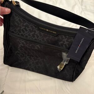 Tommy Hilfiger Black Patterned Shoulder Bag  brand new with tags